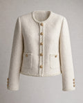Women's Cropped Tweed Jacket in Beige | Belmorne