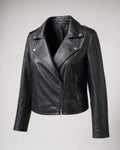 Women's Faux Leather Jacket in Black | Belmorne