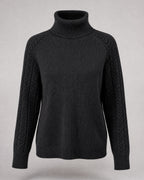 Women's Turtleneck Sweater in Black | Belmorne