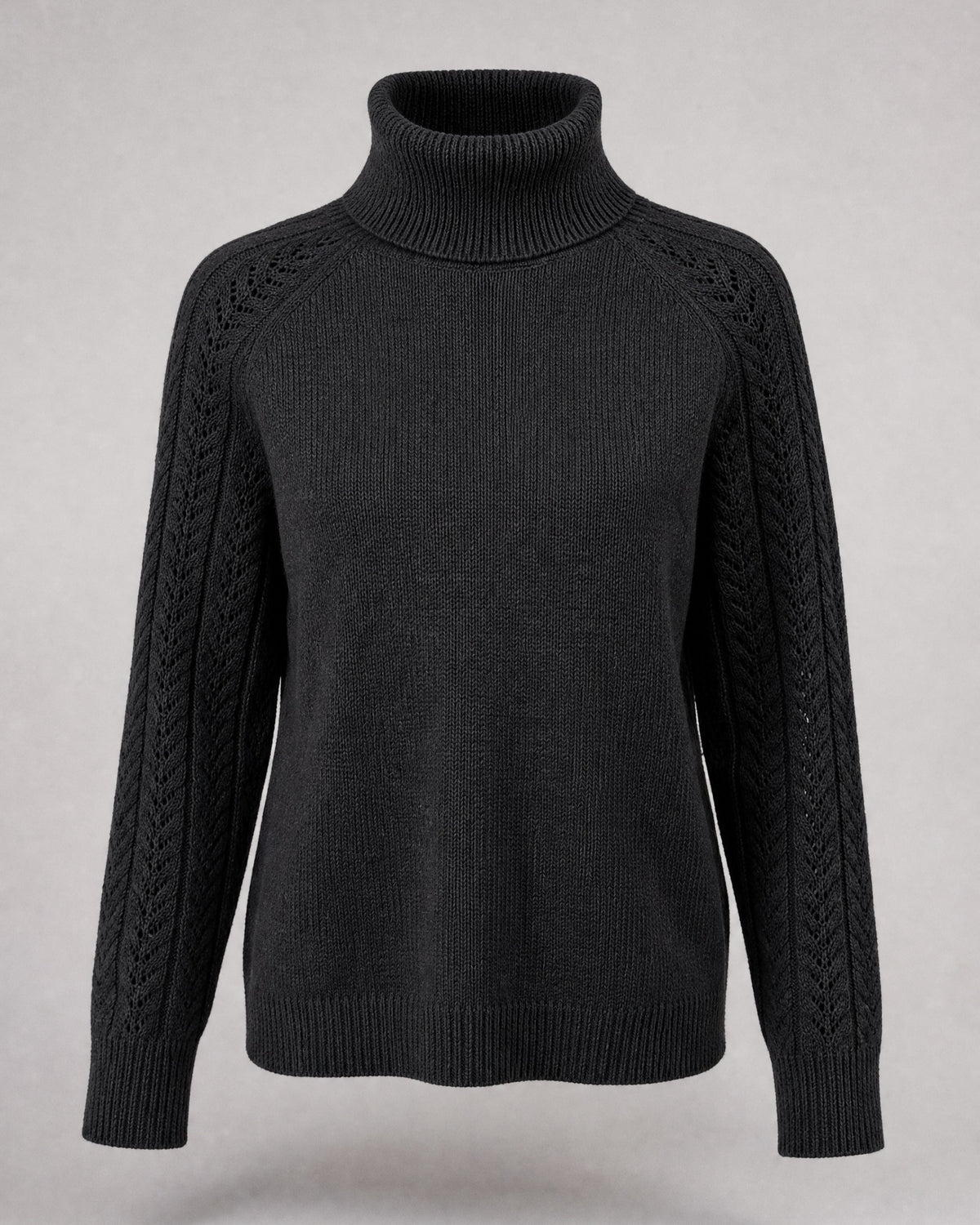 Women's Turtleneck Sweater in Black | Belmorne