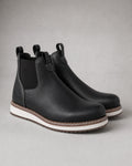 Men's Elastic-Side Ankle Boots in Black | Belmorne
