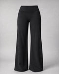 Women's Fleece-Lined Wide-Leg Trousers in Black | Belmorne