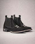Men's Square-Toe Western Chelsea Boots in Black | Belmorne