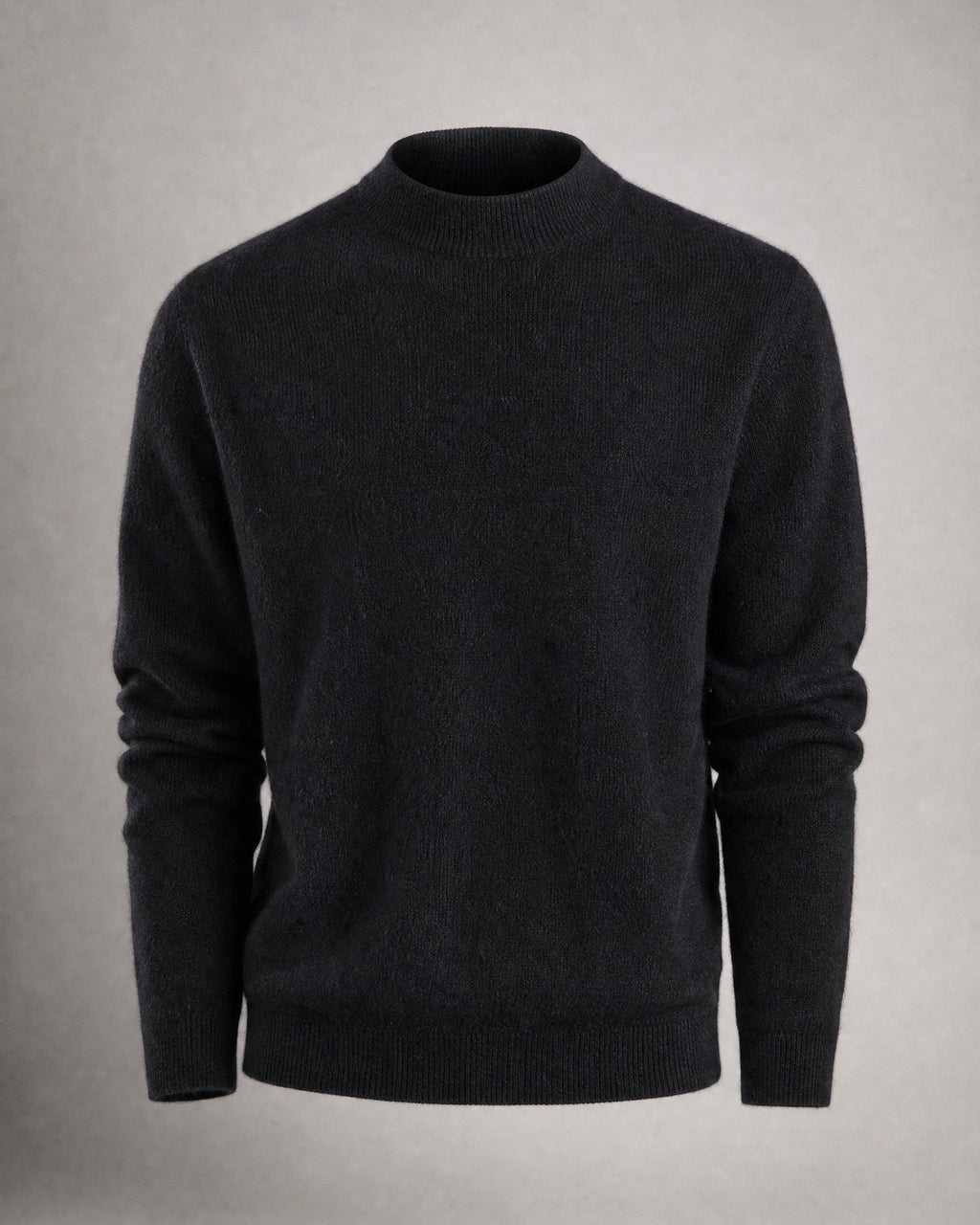Women's Wool-Blend Mock-Neck Sweater in Black | Belmorne