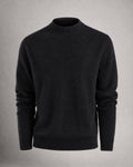 Women's Wool-Blend Mock-Neck Sweater in Black | Belmorne