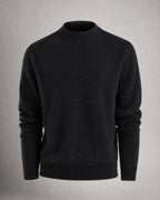 Women's Wool-Blend Mock-Neck Sweater in Black | Belmorne