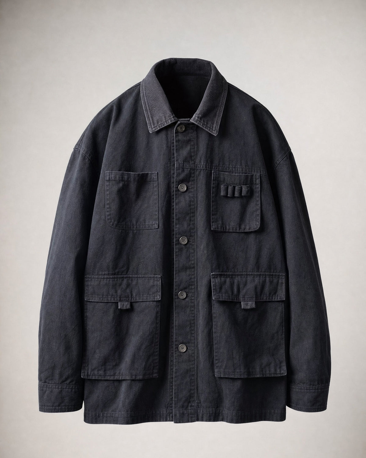 Men's Cotton Barn Jacket in Black | Belmorne