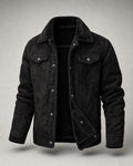 Men's Fleece-Lined Lapel Coat in Black | Belmorne