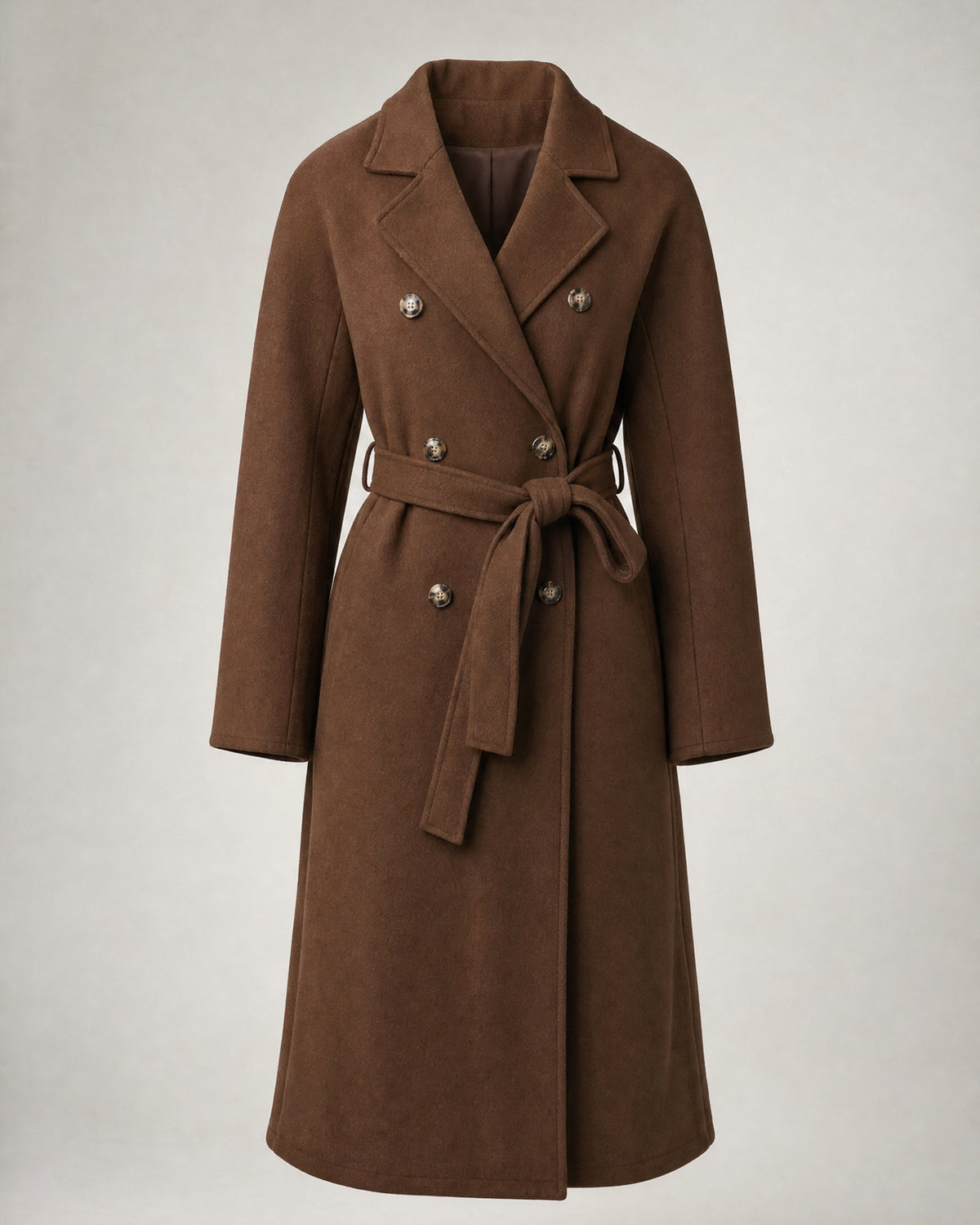 Women's Belted Trench Coat in Brown | Belmorne