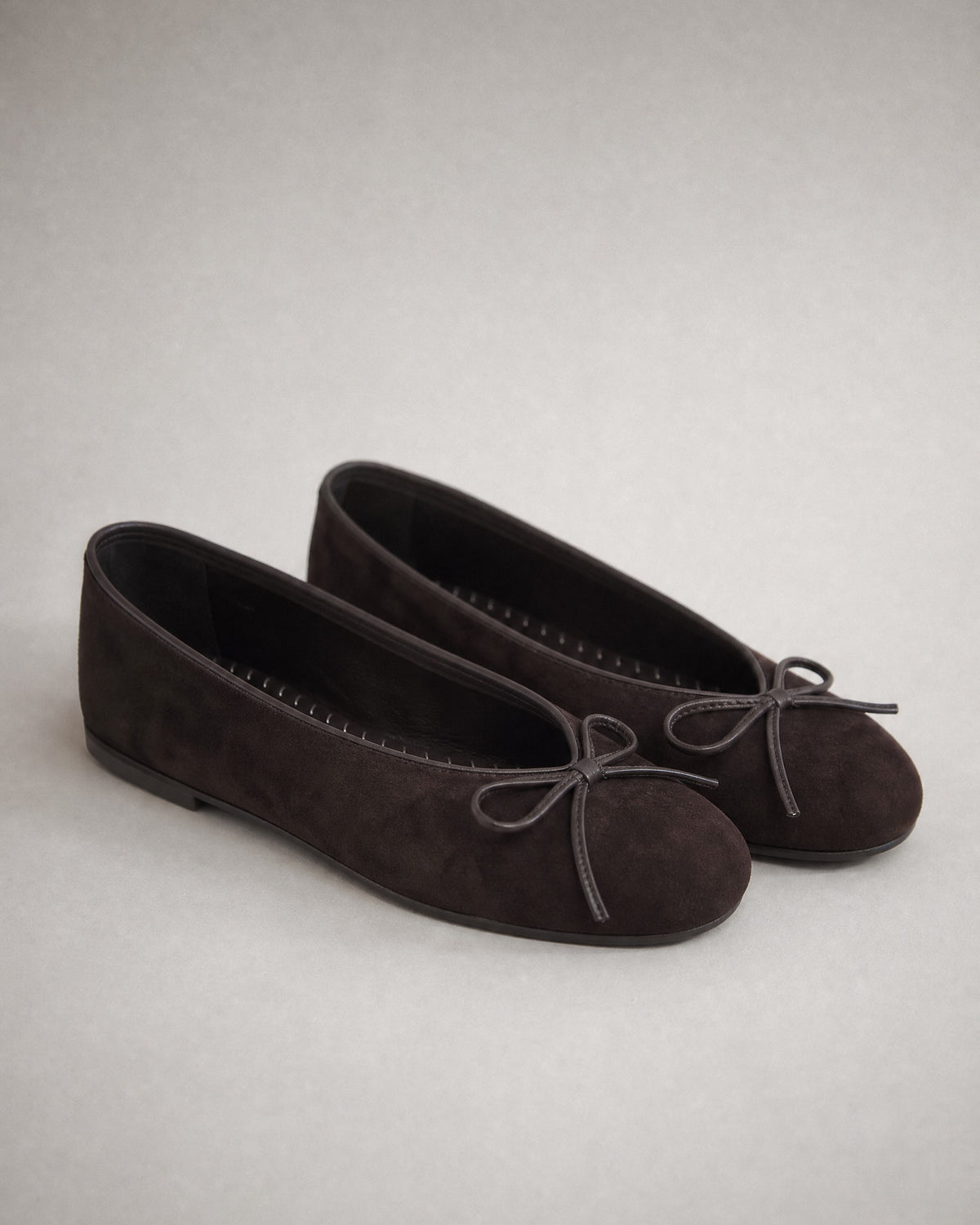 Women's Suede Ballet Flats in Brown | Belmorne