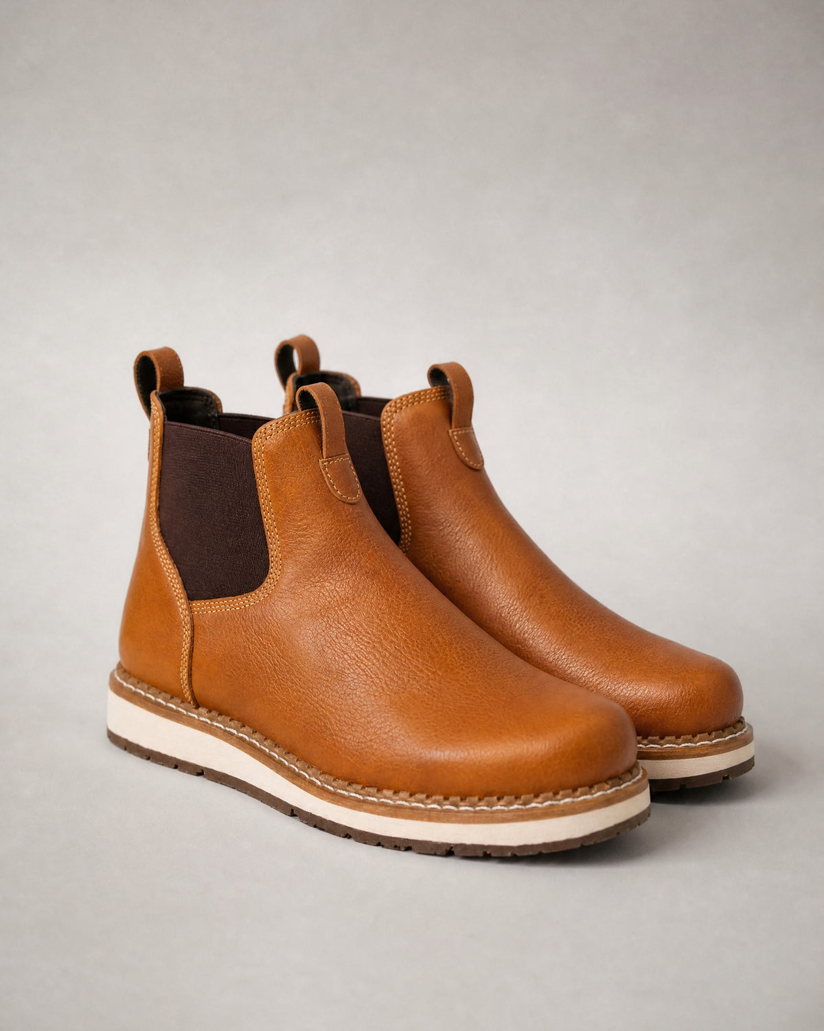 Men's Elastic-Side Ankle Boots in Brown | Belmorne