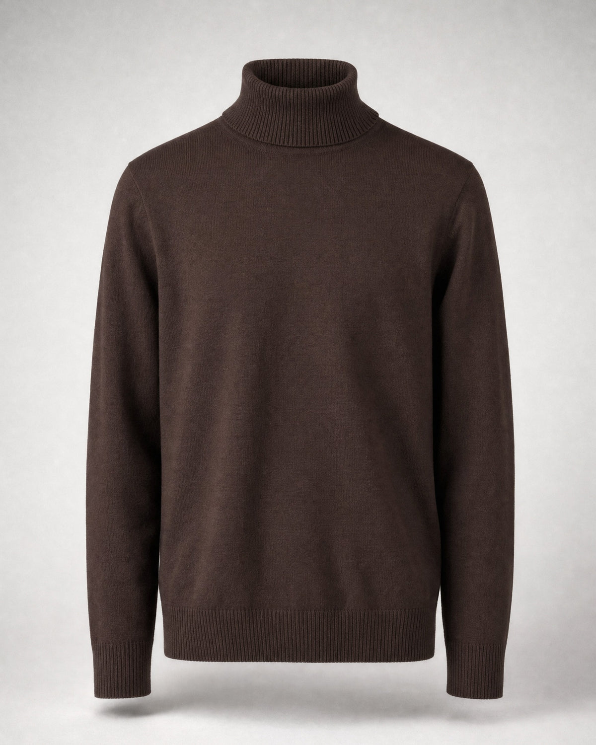 Men's Fine-Knit Turtleneck Sweater in Brown | Belmorne