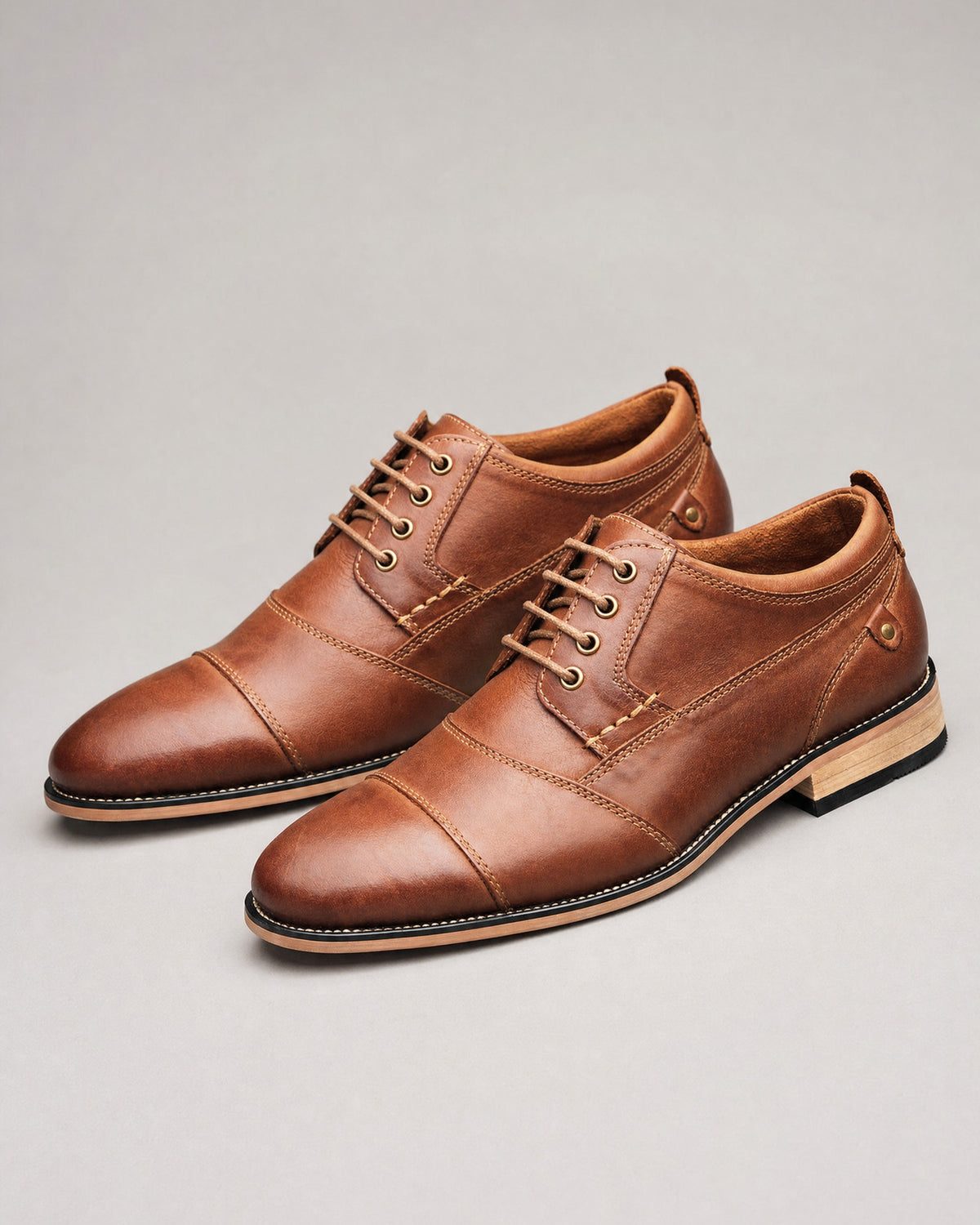 Men's Leather Lace-Up Shoes in Brown | Belmorne
