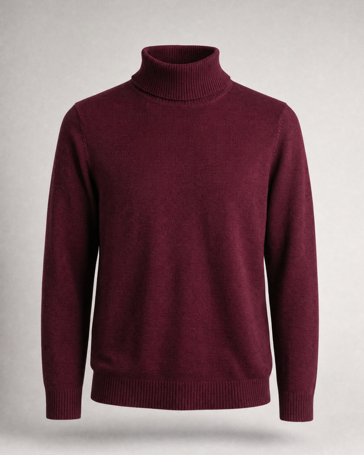 Men's Fine-Knit Turtleneck Sweater in Burgundy | Belmorne