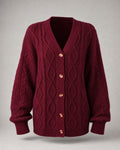 Women's Cable-Knit Cardigan in Burgundy | Belmorne