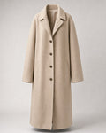 Women's Long Lapel Coat in Camel Beige | Belmorne