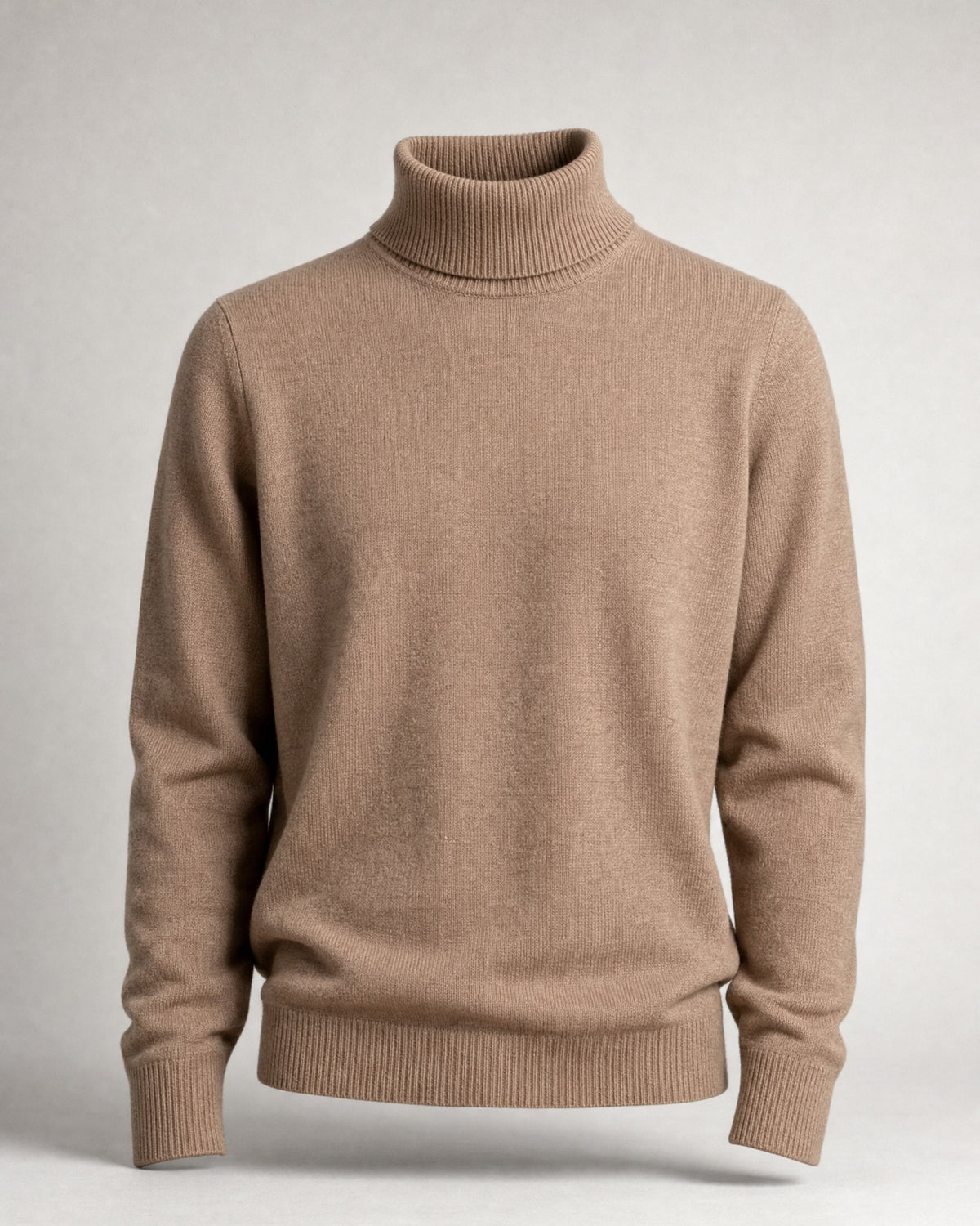Men's Fine-Knit Turtleneck Sweater in Camel | Belmorne