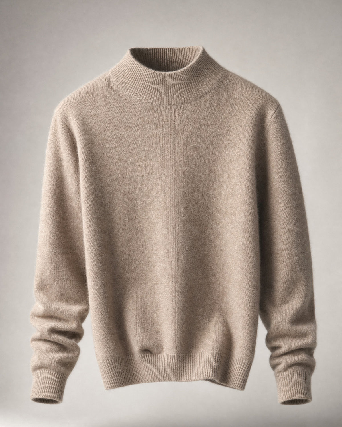 Women's Wool-Blend Mock-Neck Sweater in Camel | Belmorne