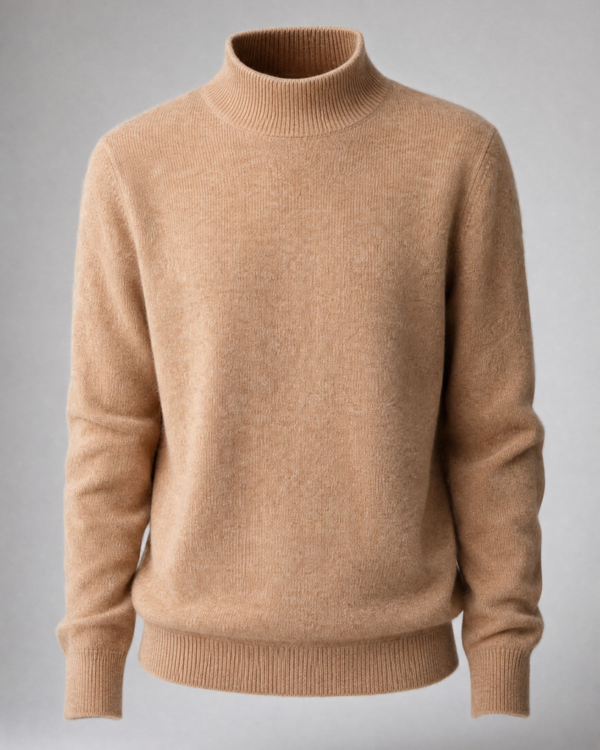 Women's Wool-Blend Mock-Neck Sweater in Caramel | Belmorne