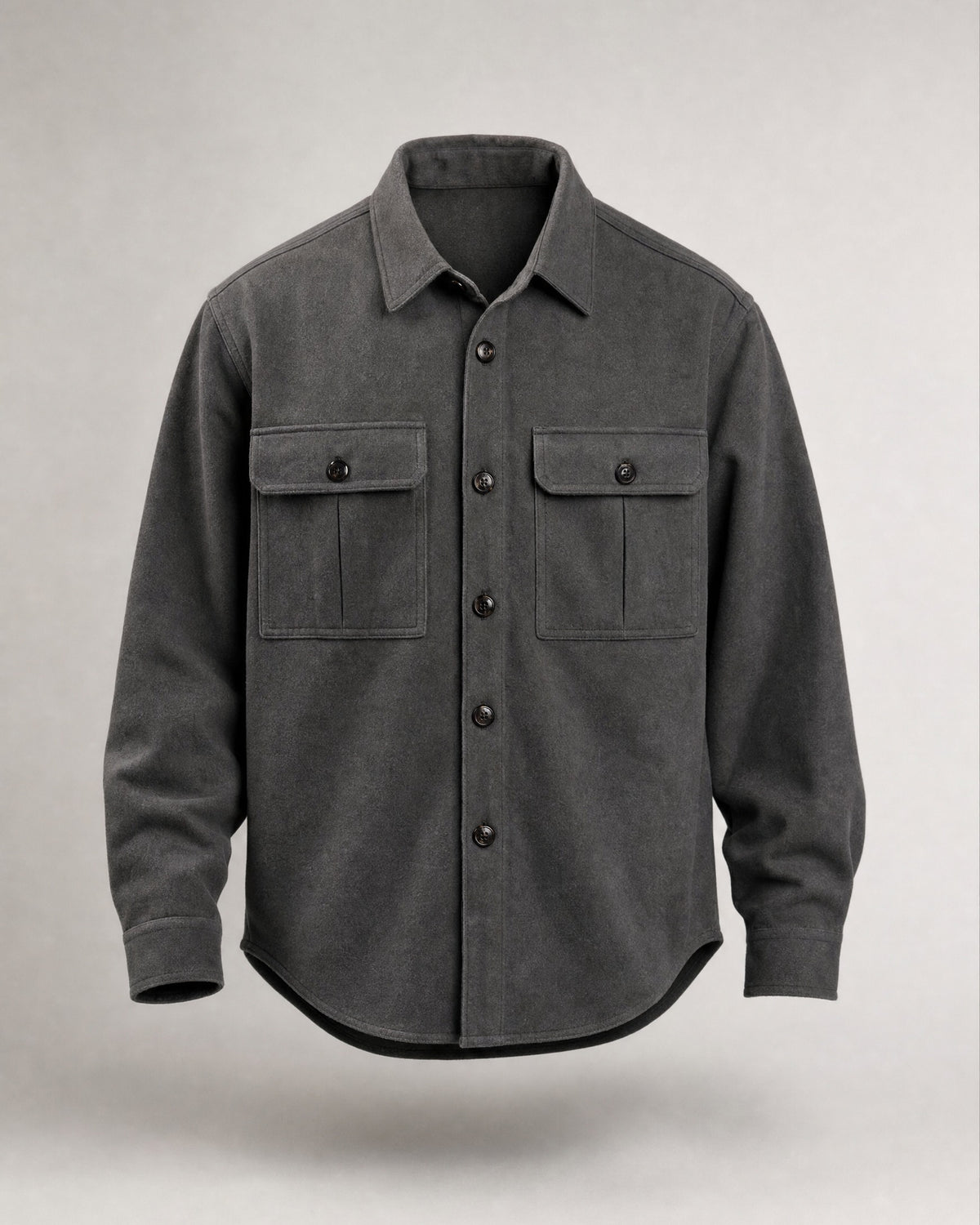Men's Flap-Pocket Shirt Jacket in Charcoal Grey | Belmorne
