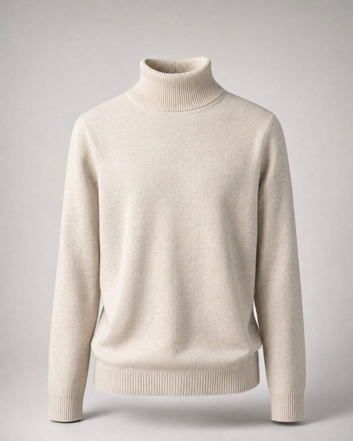 Men's Fine-Knit Turtleneck Sweater in Cream | Belmorne