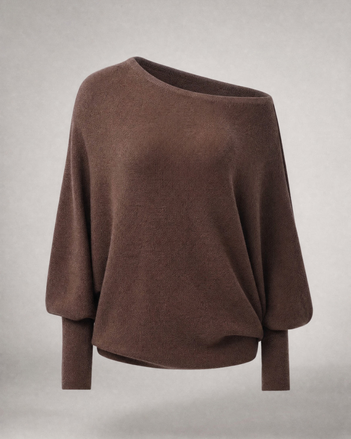 Women's Off-Shoulder Sweater in Dark Brown | Belmorne