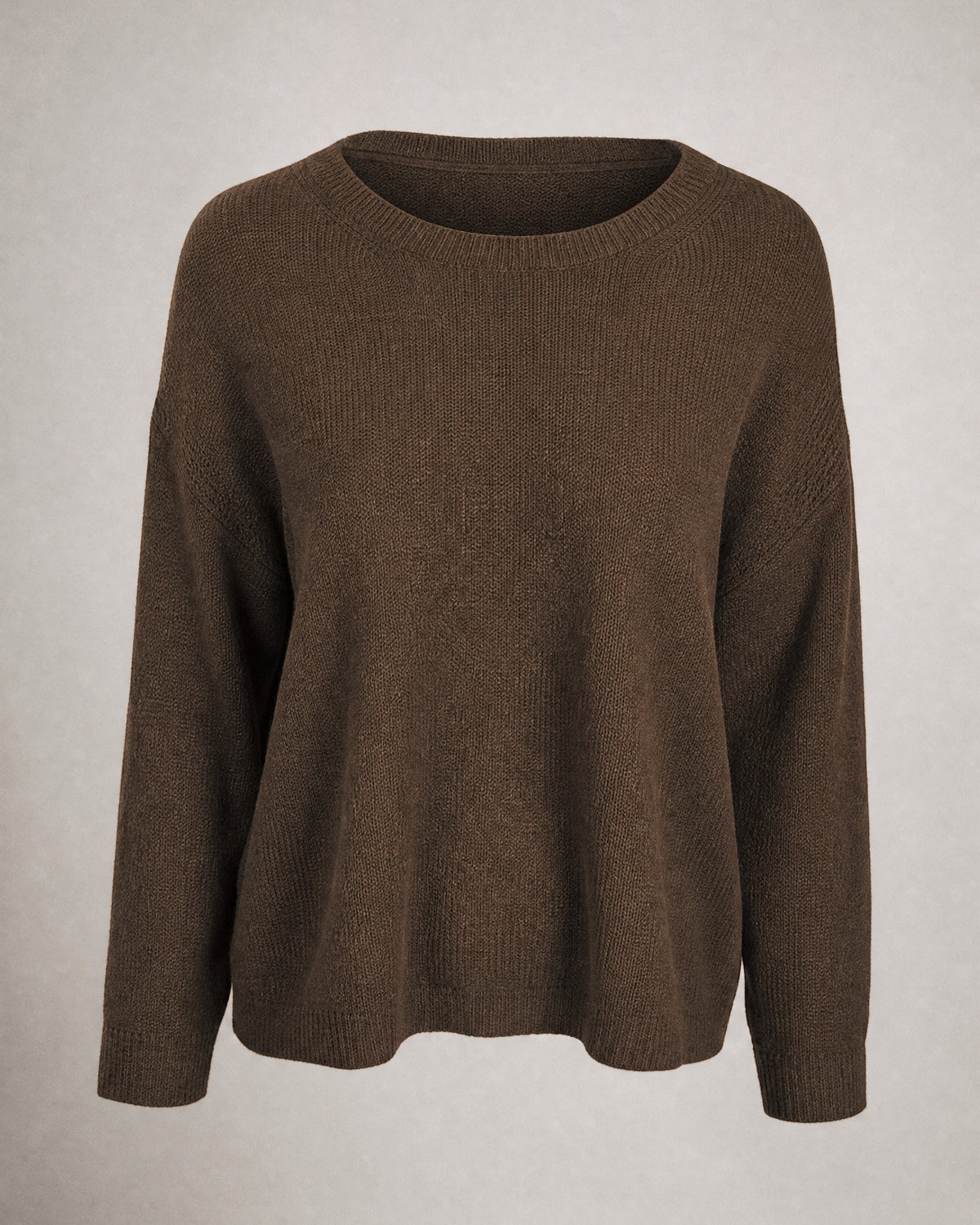 Women's Relaxed Crew-Neck Sweater in Dark Brown | Belmorne