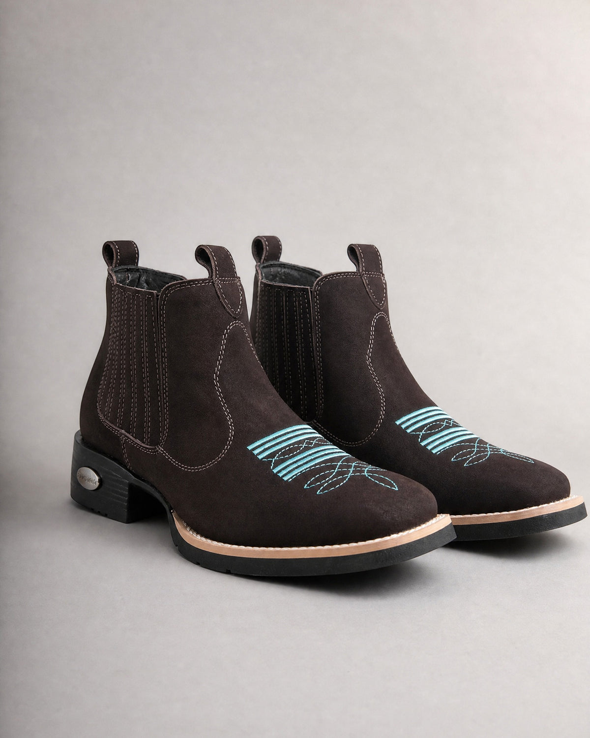 Men's Square-Toe Western Chelsea Boots in Dark Coffee | Belmorne