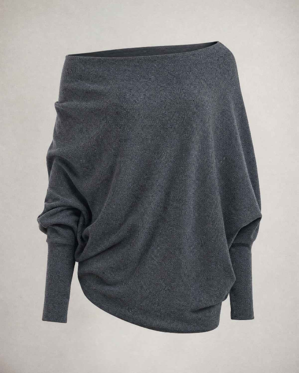 Women's Off-Shoulder Sweater in Dark Grey | Belmorne
