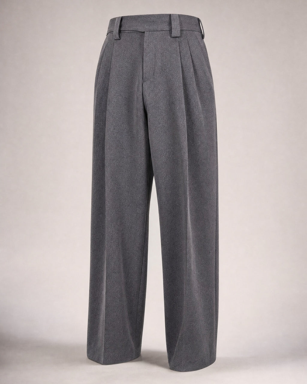 Men's Herringbone Pleated Trousers in Dark Grey | Belmorne
