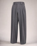 Men's Herringbone Pleated Trousers in Dark Grey | Belmorne