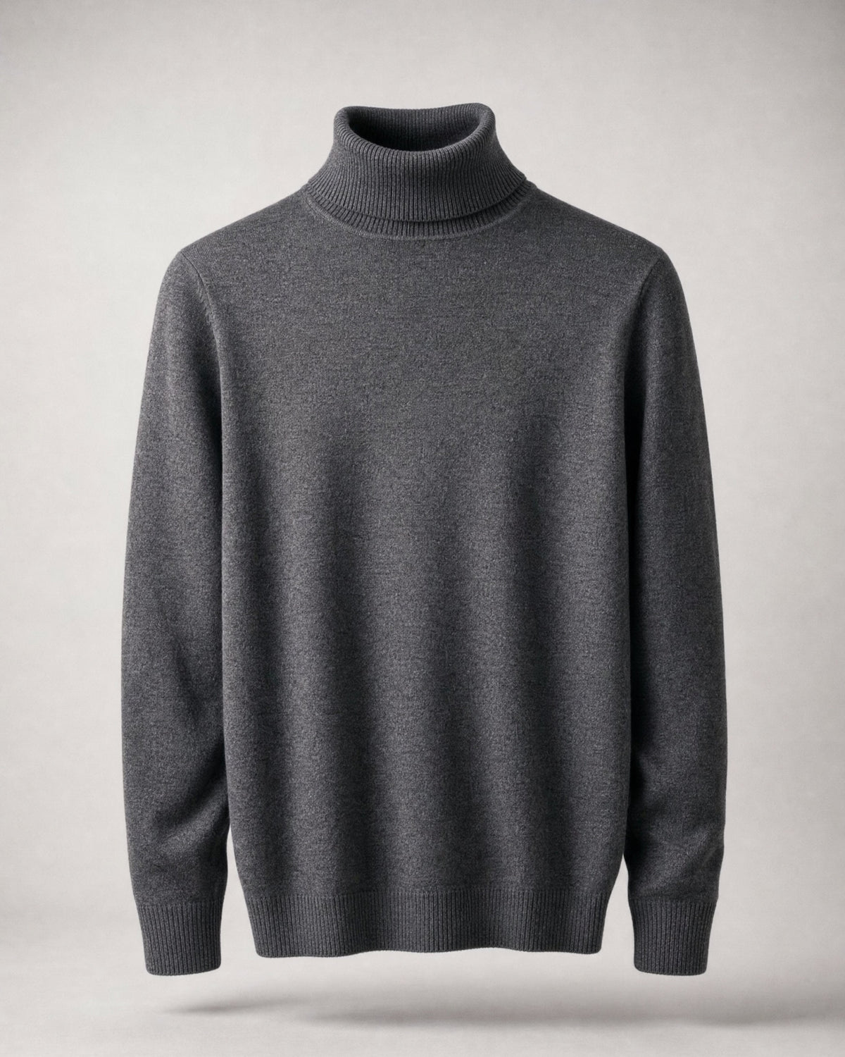 Men's Fine-Knit Turtleneck Sweater in Dark Grey | Belmorne