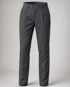 Men's Tailored Straight Trousers in Dark Grey | Belmorne