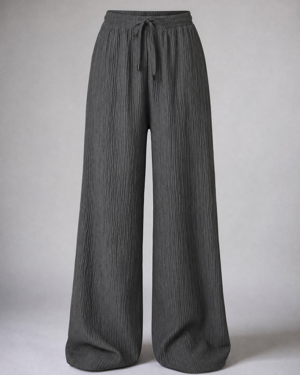 Women's Pinstripe Wide-Leg Trousers in Gray | Belmorne