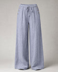Women's Cotton-Linen Wide-Leg Trousers in Gray | Belmorne