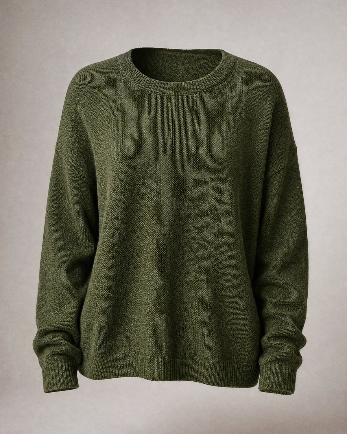 Women's Relaxed Crew-Neck Sweater in Green | Belmorne