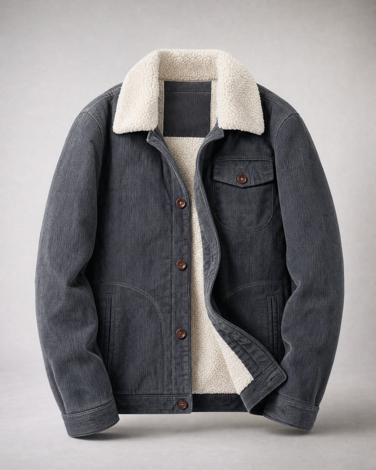 Men's Cotton Corduroy Jacket in Grey | Belmorne