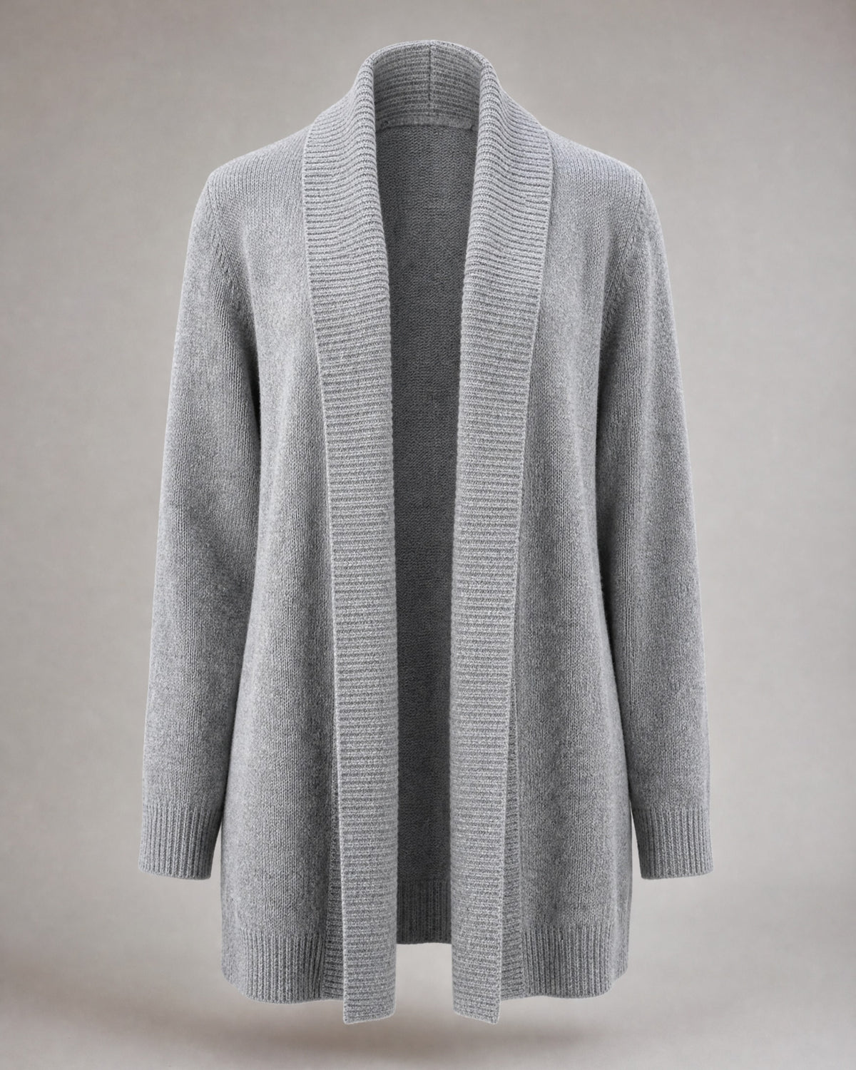 Women's Shawl-Collar Long Cardigan in Grey | Belmorne