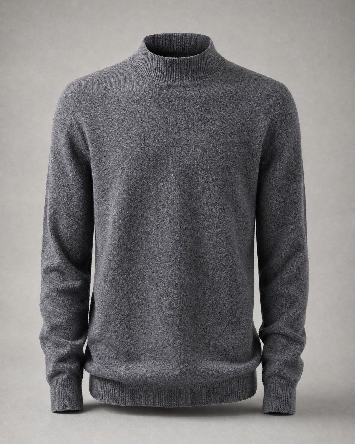 Women's Wool-Blend Mock-Neck Sweater in Grey | Belmorne