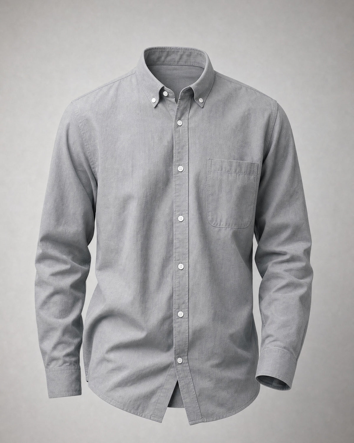 Men's Cotton Oxford Shirt in Grey | Belmorne