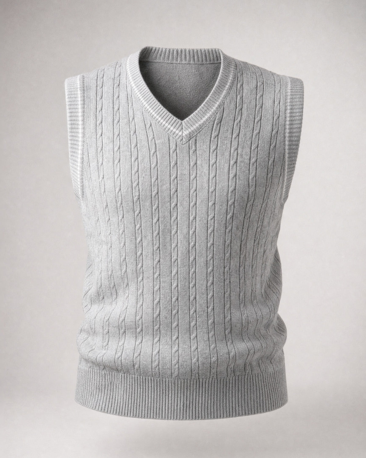 Men's Knitted Sweater Vest in Grey | Belmorne