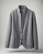 Men's Stand-Collar Knit Cardigan in Grey | Belmorne
