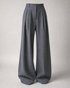 Men's Pleated Tailored Trousers in Grey | Belmorne