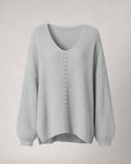 Women's V-Neck Sweater in Grey | Belmorne