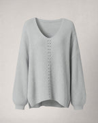 Women's V-Neck Sweater in Grey | Belmorne