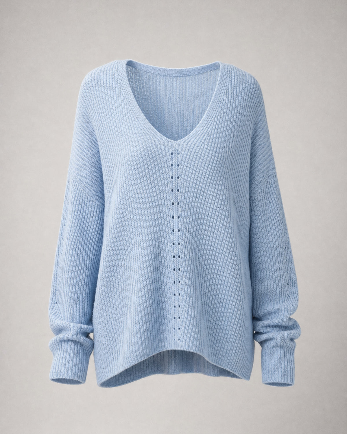 Women's V-Neck Sweater in Light Blue | Belmorne