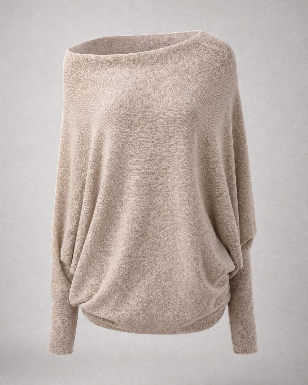 Women's Off-Shoulder Sweater in Light Brown | Belmorne