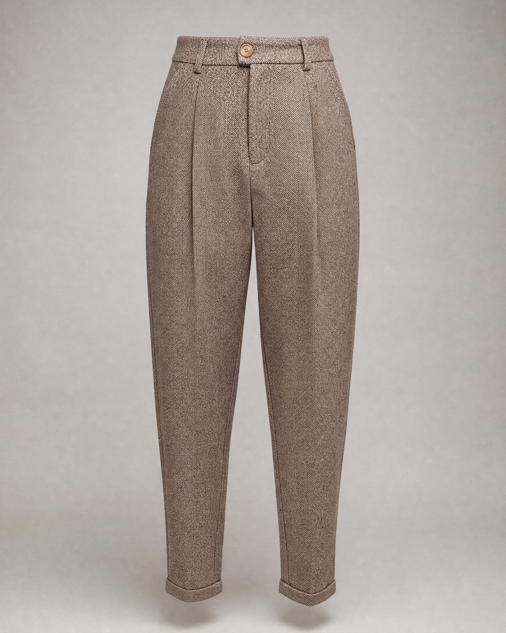 Women's Herringbone Trousers in Mocha | Belmorne
