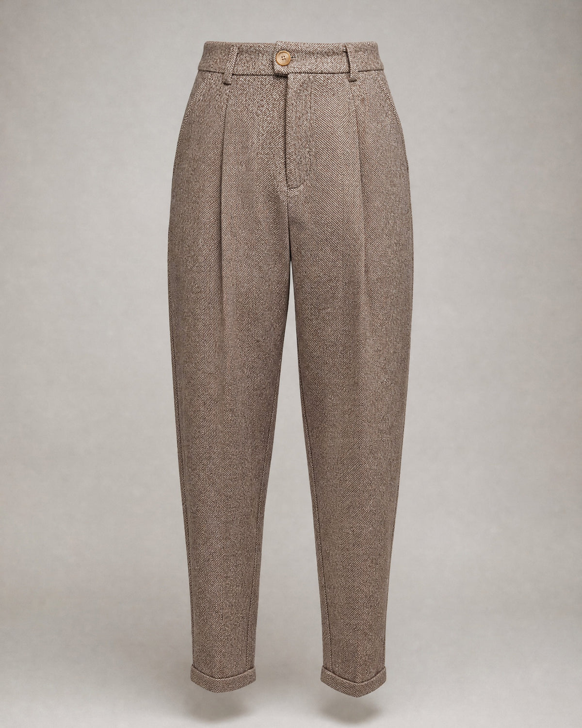 Women's Herringbone Trousers in Mocha | Belmorne