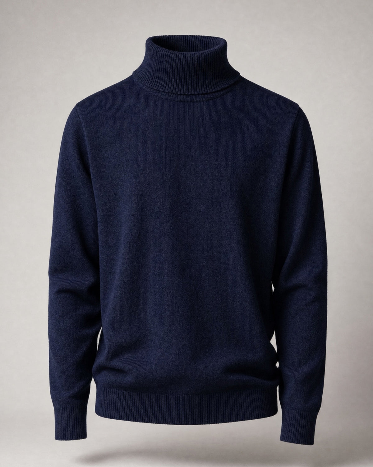 Men's Fine-Knit Turtleneck Sweater in Navy | Belmorne